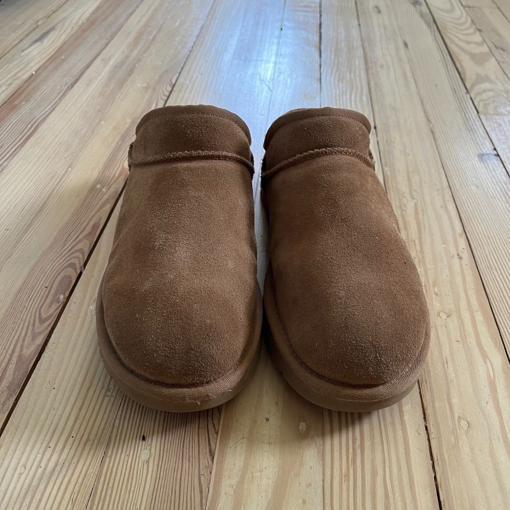 UGG Tasman Slipper Chestnut Suede Sheepskin Lined Womens 9 Slip On Shoes 5955 - Picture 4 of 8